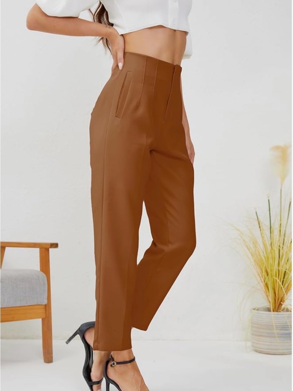 Dynamite- Kendall High-Waist side zip trouser